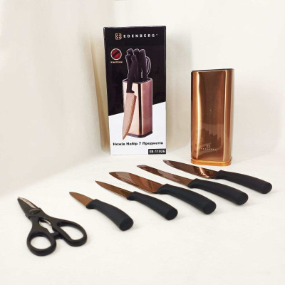 Набір кухонних ножів Edenberg EB-11026, 7 предметів Brown Набір кухонних ножів Edenberg EB-11026, 7 предметів Brown