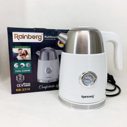Чайник електричний з датчиком температури Rainberg RB-2314 2200Вт 1.7л White Чайник електричний з датчиком температури Rainberg RB-2314 2200Вт 1.7л White