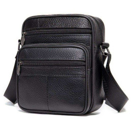 Стильна чоловіча сумка через плече з натуральної шкіри, компактний розмір, багато відділень