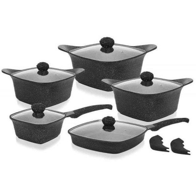 Набір посуду Edenberg EB-12912 з гранітним антипригарним покриттям та індукційним дном 12 предметів 