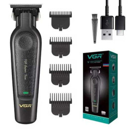 Акумуляторна машинка для стрижки VGR V-995 + 4 насадки, 2000 мАг, USB