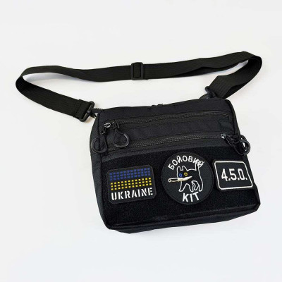 Тактична сумка для патчів Cordura 600D — 5 кишень, месенджер чорний з тканини 