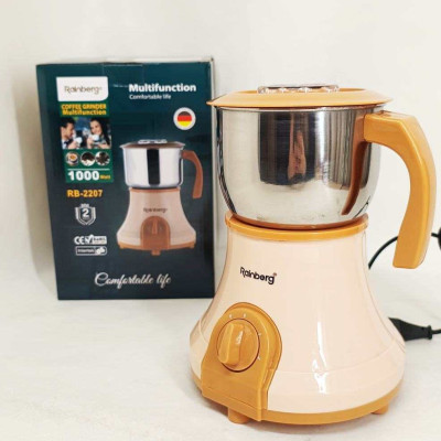 Потужна електрична кавомолка подрібнювач Rainberg RB-2207 1000 Вт, кавомолка ручна портативна 