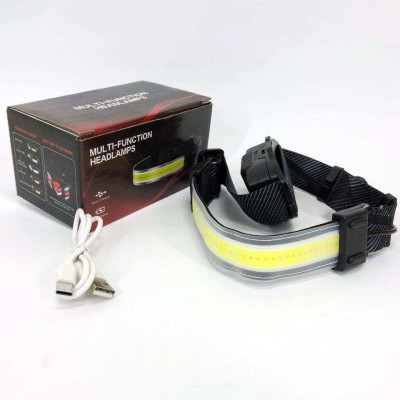 Ліхтарик налобний м'який акумуляторний XQ-T1C USB з червоними задніми вогнями, ліхтар на голову для риболовлі 