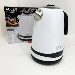 Чайник металевий Adler AD 1295w 1.7л 1850Вт електричний з терморегулятором 40-100 °С White Чайник металевий Adler AD 1295w 1.7л 1850Вт електричний з терморегулятором 40-100 °С White