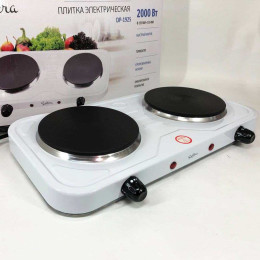 Плита електрична Suntera DP-1925 2000 Вт, електроплита двоконфоркова настільна. Колір: білий Плита електрична Suntera DP-1925 2000 Вт, електроплита двоконфоркова настільна. Колір: білий