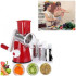 Овочерізка мультислайсер Tabletop Drum Grater Kitchen Master Терка для овочів та фруктів 3 насадки. Колір: червоний Овочерізка мультислайсер Tabletop Drum Grater Kitchen Master Терка для овочів та фруктів 3 насадки. Колір: червоний