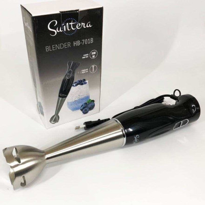 Блендер Suntera HB-701B 500 Вт 2 режими швидкості, ніжка нержавіюча сталь, блендер переносний 