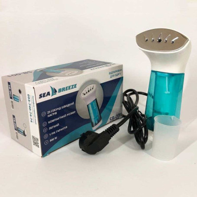 Відпарювач портативний SeaBreeze SB-001, парова щітка відпарювач, компактний. Колір: білий 