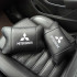 Подушки Mitsubishi з натуральної шкіри, Автоподушки на підголовник + шкіряний брелок з логотипом 