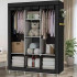 Шафа тканинна 3 секції складана з каркасом STORAGE WARDROBE 175 х 130 х 45 см. Колір: чорний 