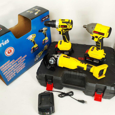 Набір гайковерт шуруповерт болгарка 25 В Boxer BX-189 набір акумуляторного інструменту 