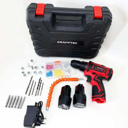 Акумуляторний шуруповерт із насадками KRAFFTEC 24V