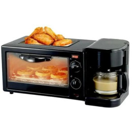 Електрична піч для сніданку 3в1 Rainberg RB-2286B 3800 Вт (піч, кавоварка, поверхня для смаження)