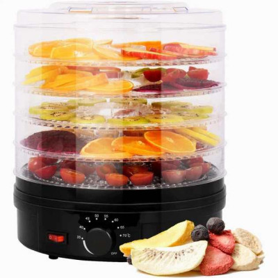 Сушарка для фруктів та овочів 5 ярусів 800Вт чорний Rainberg RB-912 електро дегідратор 