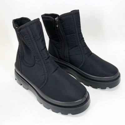 Челсі жіночі 37р 23.5см чорні, Жіночі черевики з нейлону, Жіночі черевики зі штучним хутром 