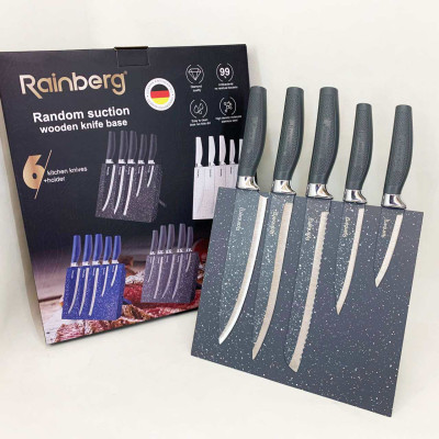 Набір ножів Rainberg RB-2322 з нержавіючої сталі з магнітною основою Gray 