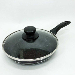 Сковорода з кришкою та антипригарним покриттям UNIQUE UN-5162 20 см, Сковорода фірмова для приготування