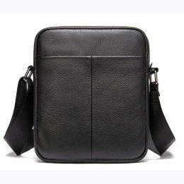 Чоловіча шкіряна сумка месенджер компактна чорна з натуральної шкіри флотар Чоловіча шкіряна сумка месенджер компактна чорна з натуральної шкіри флотар