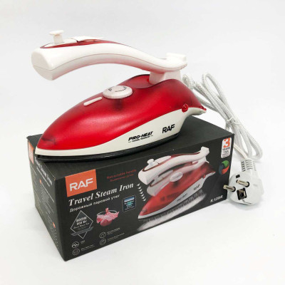 Дорожня праска RAF R.1259R 800 Вт з регулятором температури та резервуаром для води 50 мл Дорожня праска RAF R.1259R 800 Вт з регулятором температури та резервуаром для води 50 мл