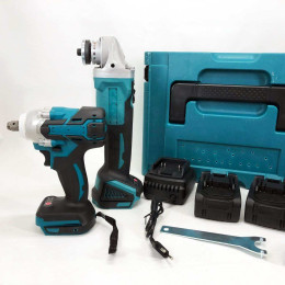 Набір 2 в 1 шуруповерт + гайковерт в валізі 2 акумулятори