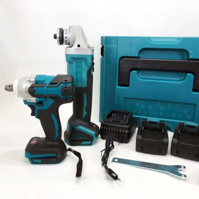 Набір 2 в 1 шуруповерт + гайковерт в валізі 2 акумулятори 