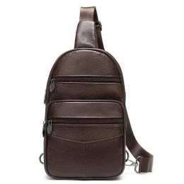 Стильна чоловіча шкіряна сумка слінг,середнього розміру з якісної італійської шкіри у фірмовій упаковці