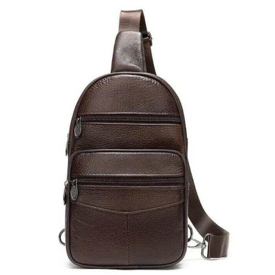 Стильна чоловіча шкіряна сумка слінг,середнього розміру з якісної італійської шкіри у фірмовій упаковці Стильна чоловіча шкіряна сумка слінг,середнього розміру з якісної італійської шкіри у фірмовій упаковці