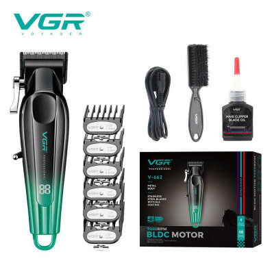Акумуляторна машинка для стрижки VGR V-662 Колір: зелений Акумуляторна машинка для стрижки VGR V-662 Колір: зелений
