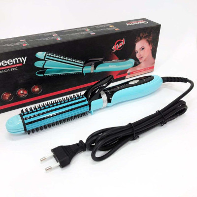 Плойка-праска 3в1 Geemy GM-2922 Плойка для створення об'ємних зачісок, Стайлер для завивки. Колір: блакитний 