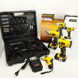 Інструменти акумуляторні, 1350 об/хв Boxer SR-032 дрель гайковерт набір