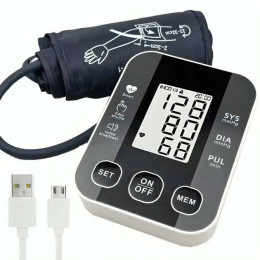 Автоматичний тонометр для вимірювання тиску з роботою від батарей USB РК-дисплеєм індикатором заряду