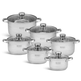 Набір каструль Edenberg EB-4075 12 предметів з нержавіючої сталі Набір каструль Edenberg EB-4075 12 предметів з нержавіючої сталі