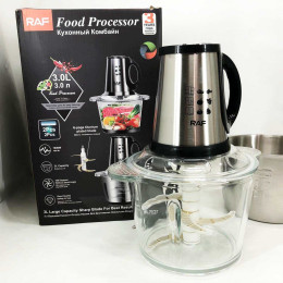 Блендер-подрібнювач RAF R.7028 2 в 1, 300 Вт, 2 чаші, Побутовий потужний подрібнювач продуктів