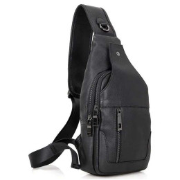 Преміальна чоловіча шкіряна сумка з натуральної італійської шкіри, чорна