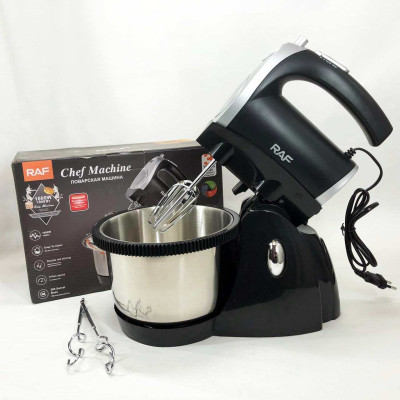 Міксер кухонний ручний RAF R.6662 з підставкою і чашею, що обертається на 3 л 5 швидкостей 1000 Вт 