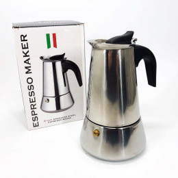 Кавоварка гейзерна Unique UN-1902 на 6 чашок 270 мл, Гейзерна кавоварка для електроплити