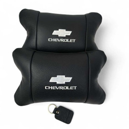 Автомобільні подушки Chevrolet з натуральної італійської шкіри + шкіряний брелок у подарунок