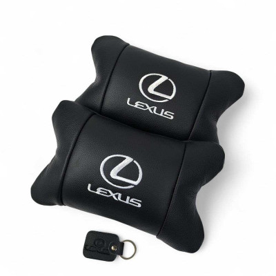 Набір автоподушок Lexus шкіра Італія+ подарунок, Автоподушки Лексус з вишивкою Набір автоподушок Lexus шкіра Італія+ подарунок, Автоподушки Лексус з вишивкою