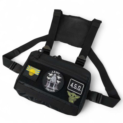 Нагрудна сумка для патчів і шевронів | 5 кишень | MOLLE , чоловіча сумка тактична 