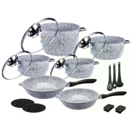 Набір кухонного посуду Edenberg EB-8183 із гранітним антипригарним покриттям 17 предметів