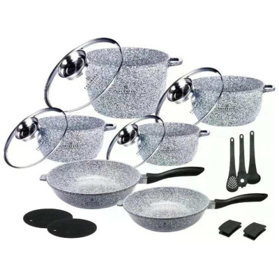 Набір кухонного посуду Edenberg EB-8183 із гранітним антипригарним покриттям 17 предметів 