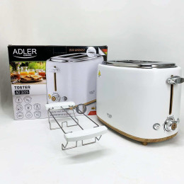 Тостер з решіткою для булочок Adler AD 3225, 6 рівнів обсмажування 950Вт Тостер з решіткою для булочок Adler AD 3225, 6 рівнів обсмажування 950Вт