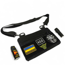 Молодіжна тактична сумка для патчів на плече з 4 кишенями black