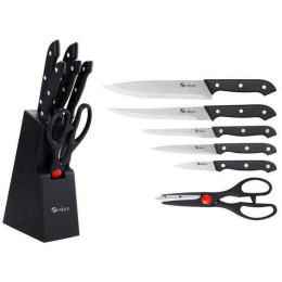 Набір кухонних ножів з ножицями та підставкою UNIQUE UN-1836