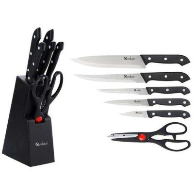 Набір кухонних ножів з ножицями та підставкою UNIQUE UN-1836 