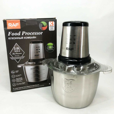 Подрібнювач RAF R.7031 настільний електричний блендер-чоппер 3 л 1000 Вт, Кухонний блендер для овочів 
