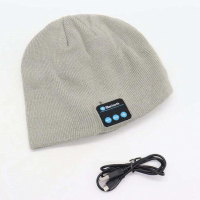 Портативна колонка шапки з bluetooth навушниками SPS Hat BT True. Колір: сірий 