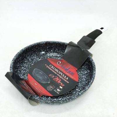 Сковорода UNIQUE UN-5102 20 см без кришки, світлий граніт. Антипригарна з бакелітовою ручкою Сковорода UNIQUE UN-5102 20 см без кришки, світлий граніт. Антипригарна з бакелітовою ручкою