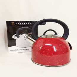 Чайник із свистком Edenberg EB-1440 з мармуровим покриттям 3л Red Чайник із свистком Edenberg EB-1440 з мармуровим покриттям 3л Red